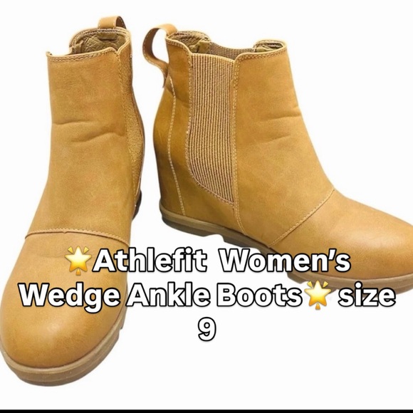 🌟Athlefit  Women’s Wedge Ankle Boots🌟 size 9-fall-cottage core-boho chic🌟 - Picture 2 of 6
